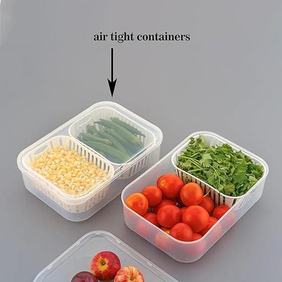 2 Compartment Anti-Dehydration Fridge Organizer