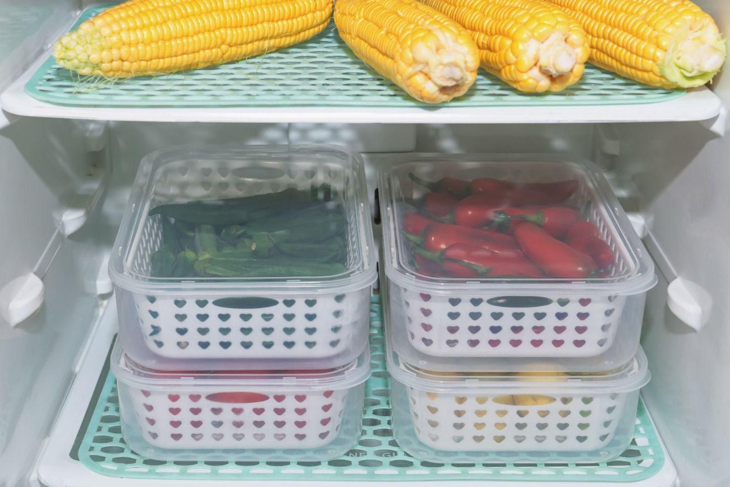 2 Compartment Anti-Dehydration Fridge Organizer